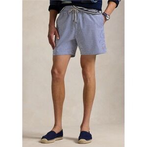 NWT MENS POLO RALPH LAUREN 5.5" SEERSUCKER  SZ XXL SWIM TRUNKS~STRIPES~NWT